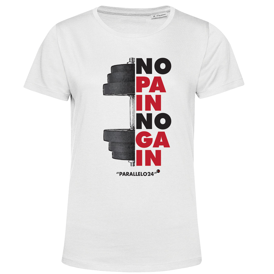 T-shirt bianca mezza manica in pima cotton con ricamo In one bite T-shirt bianca mezza manica in pima cotton con ricamo In one bite